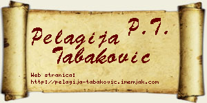 Pelagija Tabaković vizit kartica